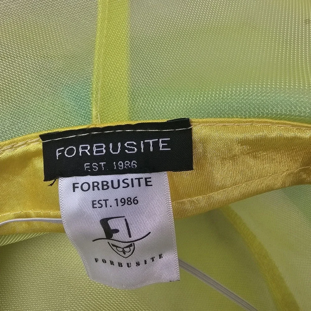 Forbusite Hat Womens Yellow Green Derby Church Easter Wide Brim Tea Garden Party